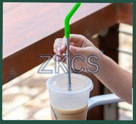 قشة سيليكون قابلة لإعادة الاستخدام - ناعمة ومرنة وصالحة للأكل وقابلة للقص وقابلة للحمل