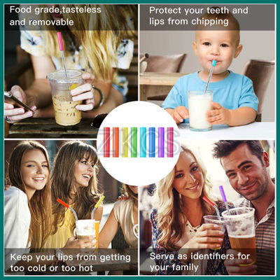 غطاء سيليكون ملون قابل لإعادة الاستخدام لأدوات الشرب | قبضة ناعمة وحماية من الحرارة